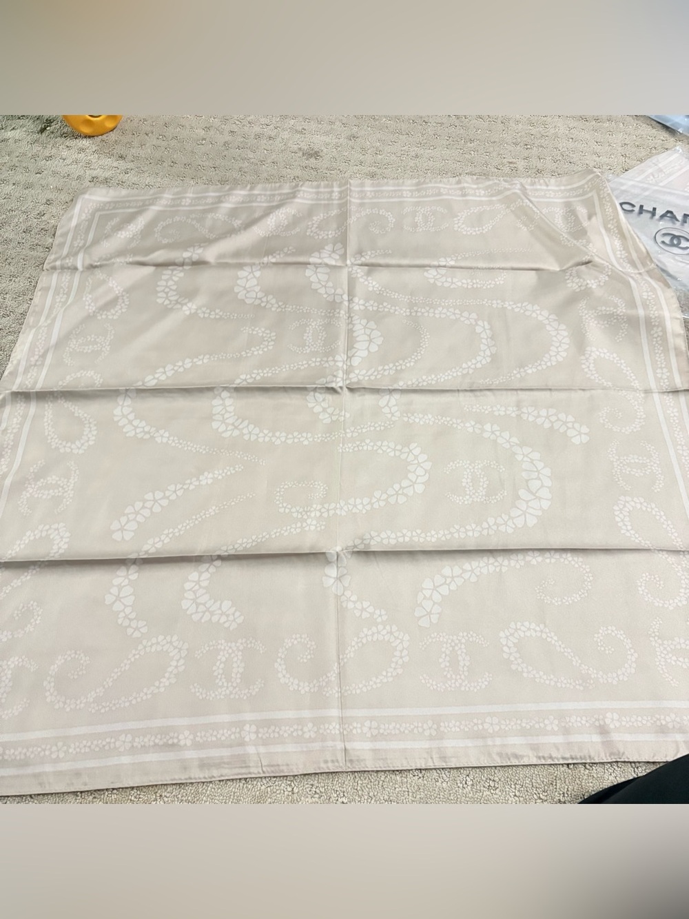 Chanel luxury vibes silky scarf 35x35‼️LAST ONE LEFT - Picture 2 of 5